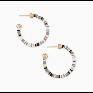 Kendra Scott REECE gold hoop earrings in Gray Mix